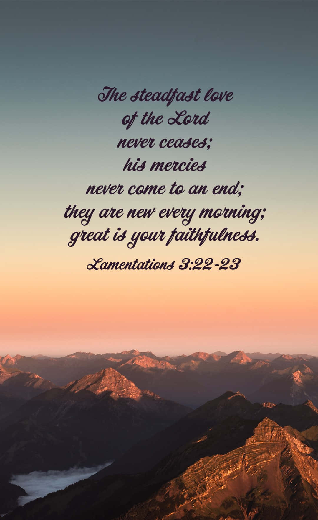 bible verse phone, sunrise, layered mountain peaks, HD Phone Wallpaper