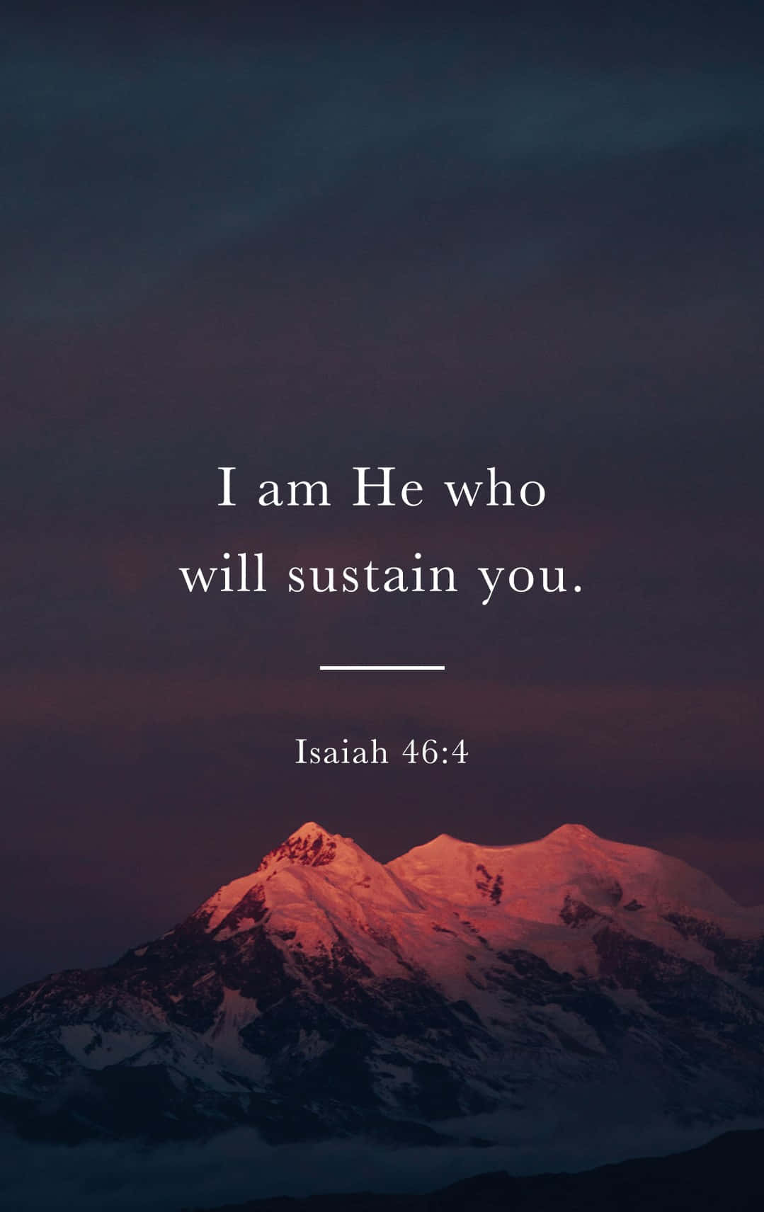 Bible Verse Phone, twilight sky, snow-capped mountain peaks, HD Phone Wallpaper