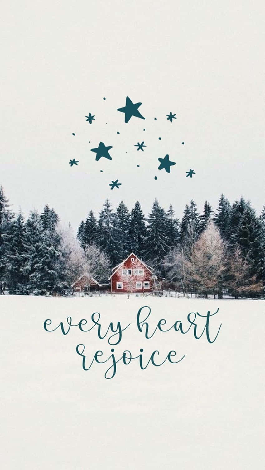 Bible Verse Phone, red cabin, snowy woods, HD Phone Wallpaper