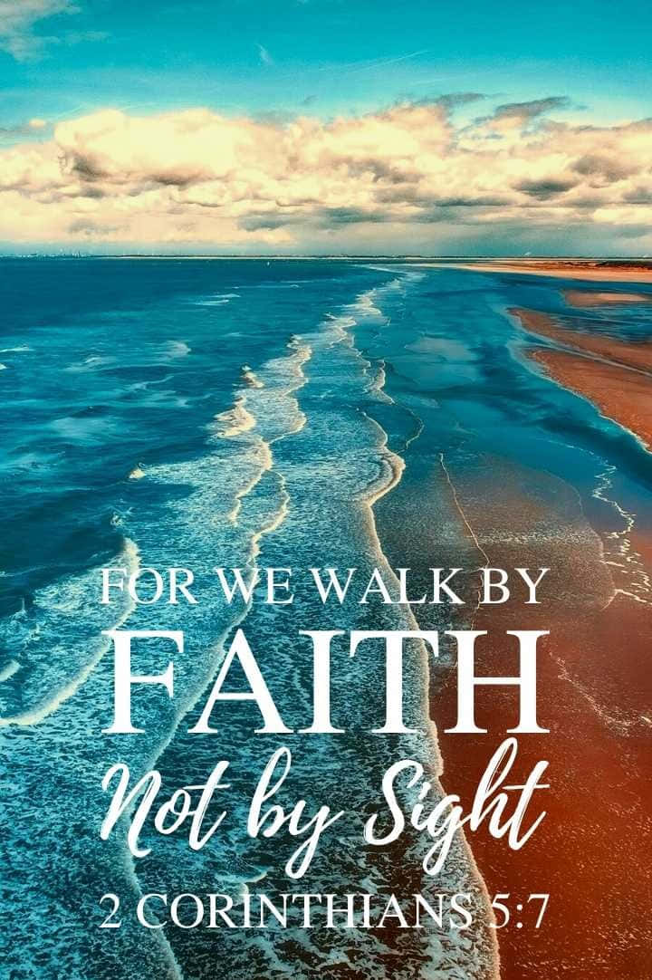 Bible Verse Phone, ocean waves, sandy shore, SD Phone Wallpaper
