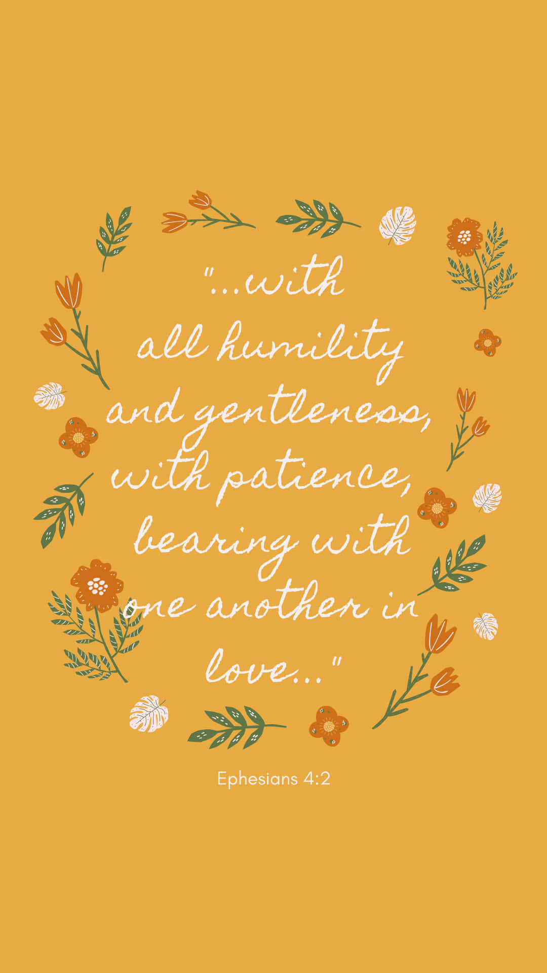 Bible Verse Phone, mustard background, handwritten biblical quote, Full HD Phone Wallpaper