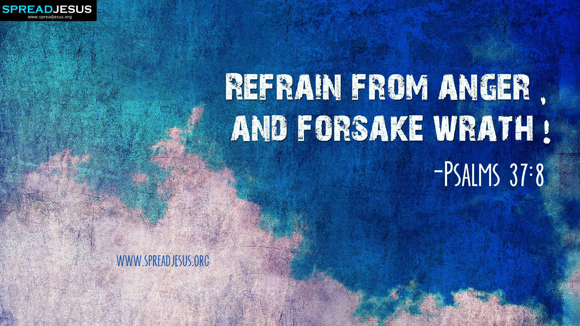 Psalm 37:8, text overlay, blue and pink abstract background, Full HD Desktop Wallpaper