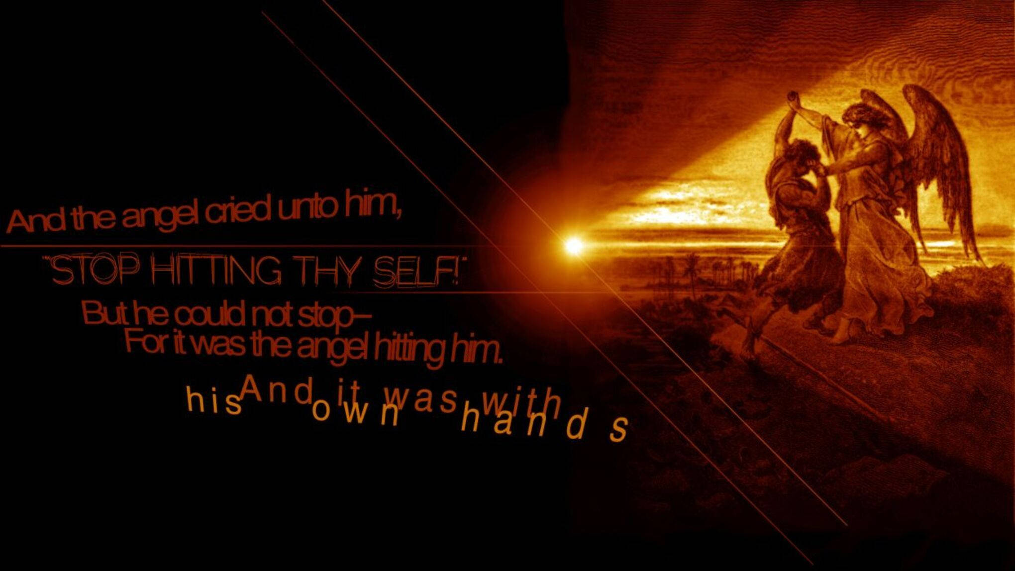 Biblical Angels Quote, sunset, angel, Full HD Desktop Wallpaper