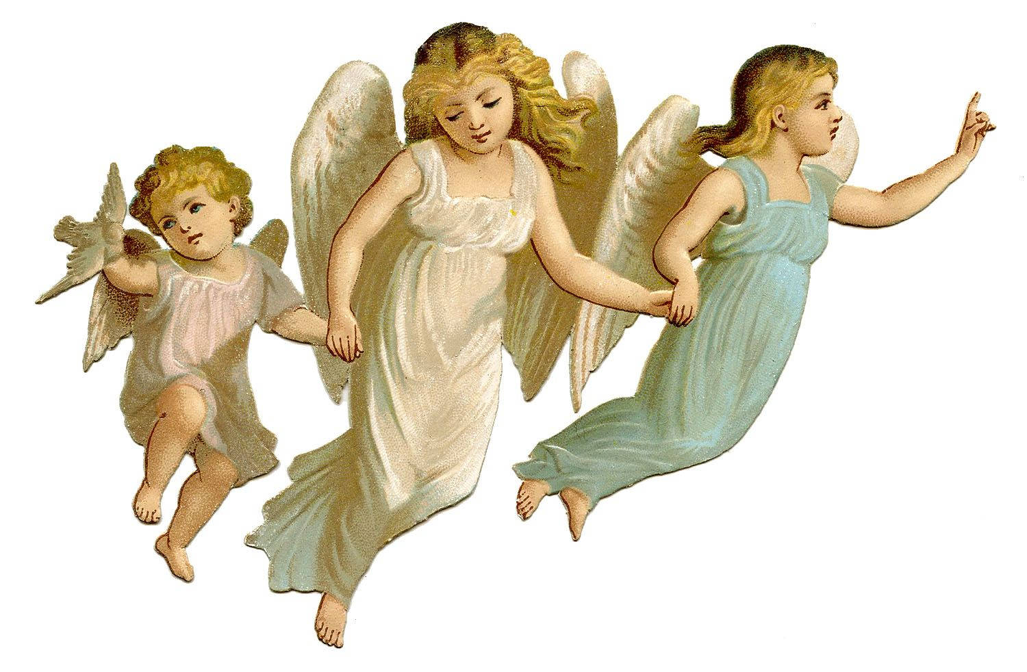Little Biblical Angels, vintage-style angels, wings, HD Desktop Wallpaper