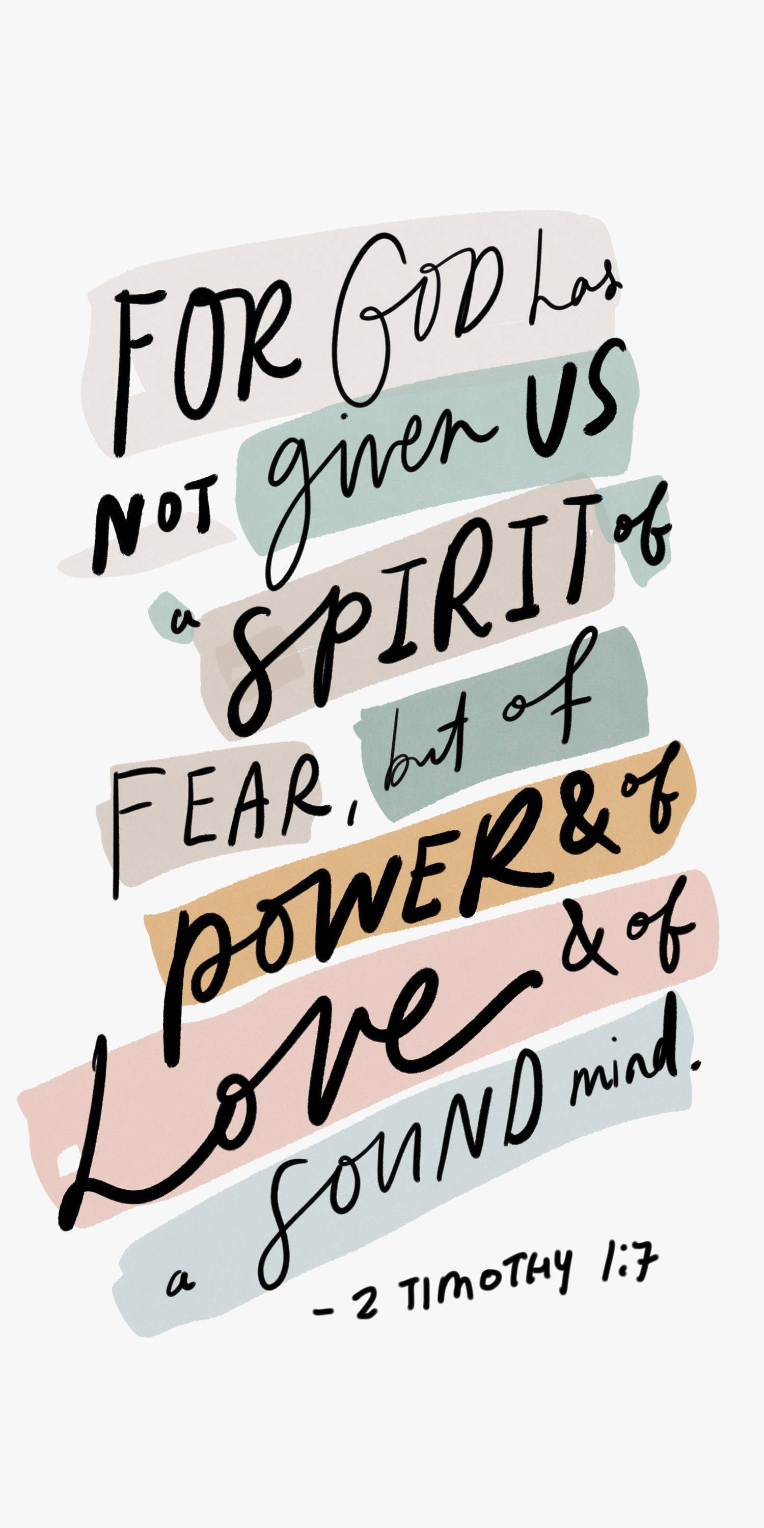 Biblical, handwritten biblical quote, pastel watercolor stripes, 2K Phone Wallpaper