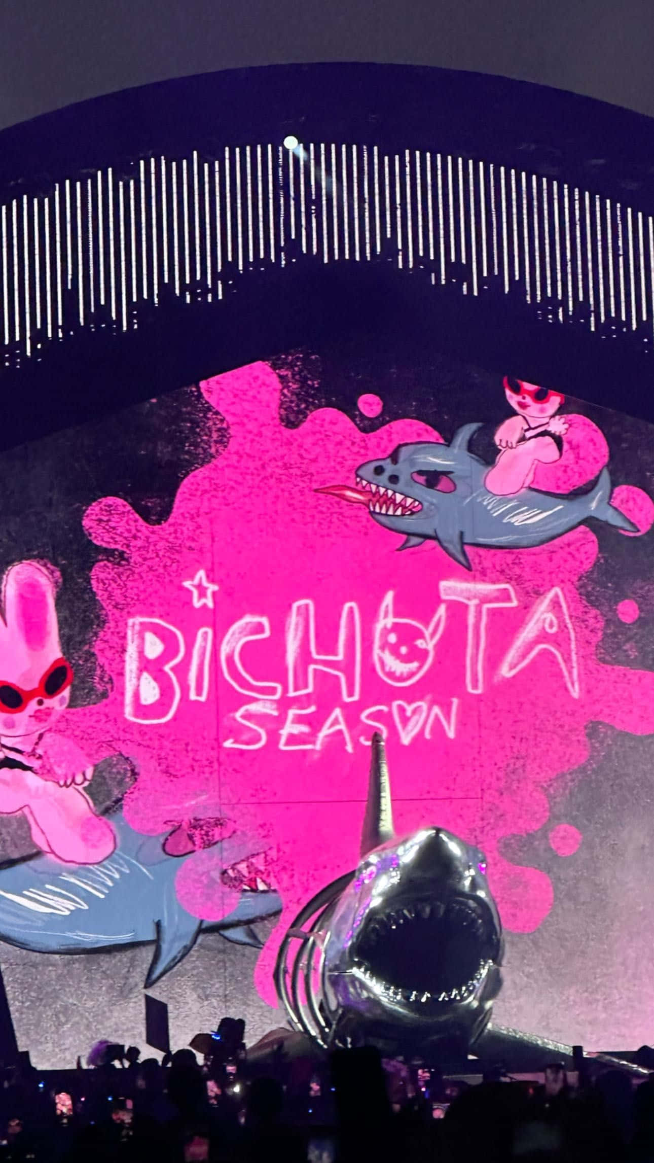 Bichota Season, pink and black, cartoon sharks, Full HD Phone Wallpaper