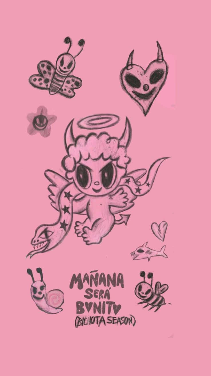Bichota Season, angelic creature, pink background, HD Phone Wallpaper