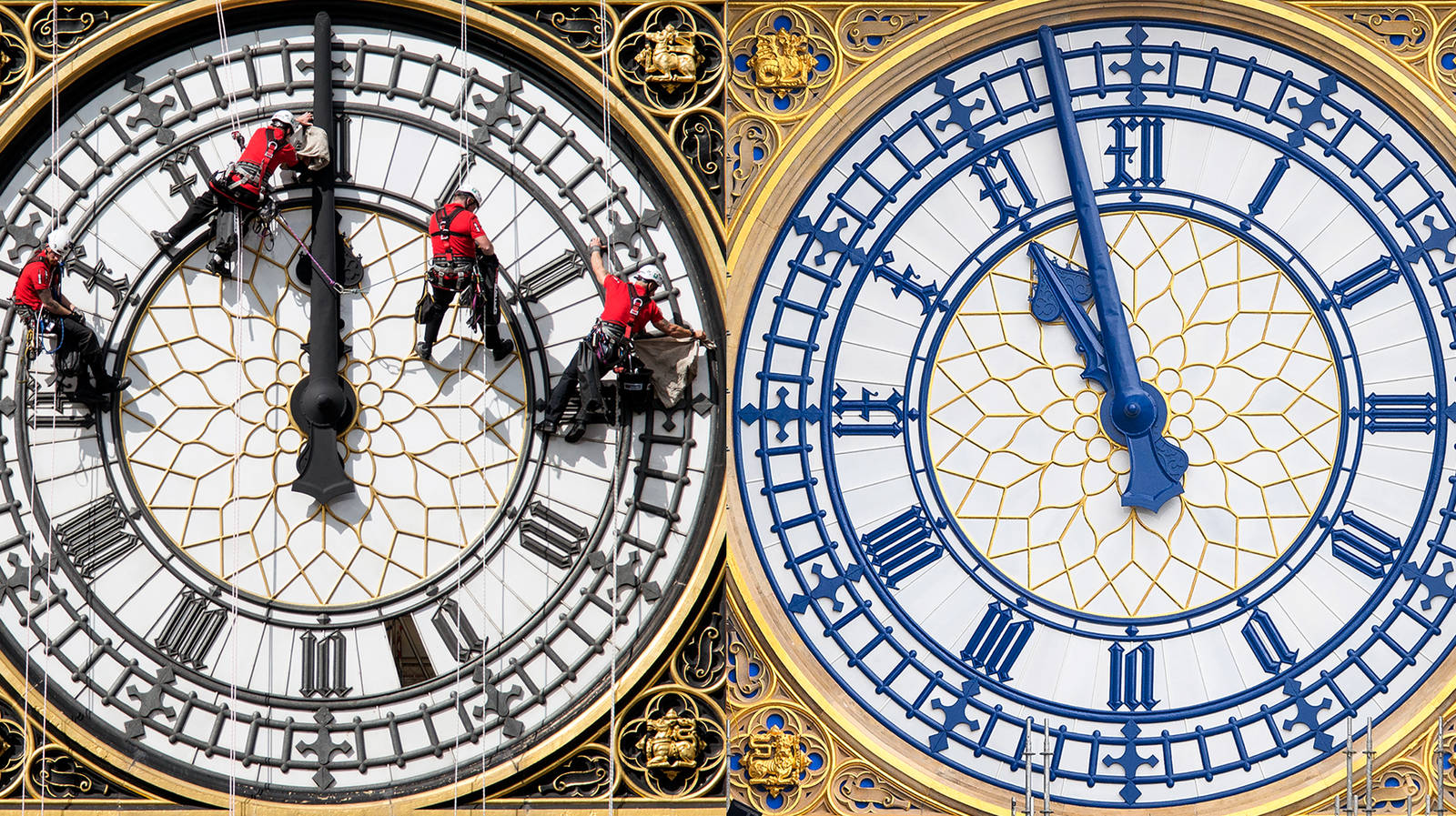 Big Ben, clock faces, gold Roman numerals, HD Desktop Wallpaper
