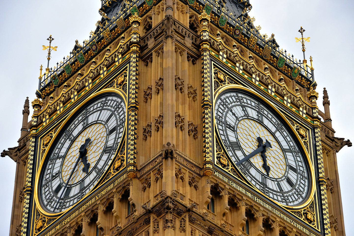 Big Ben, golden embellishments, Gothic architecture, HD Desktop Wallpaper