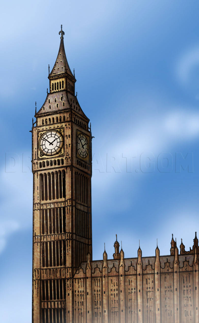 Big Ben, clock tower, pointed spire, SD Phone Wallpaper