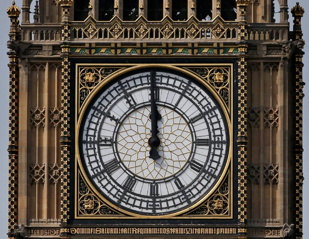 Big Ben, ornate clock face, gold detailing, SD Desktop Wallpaper
