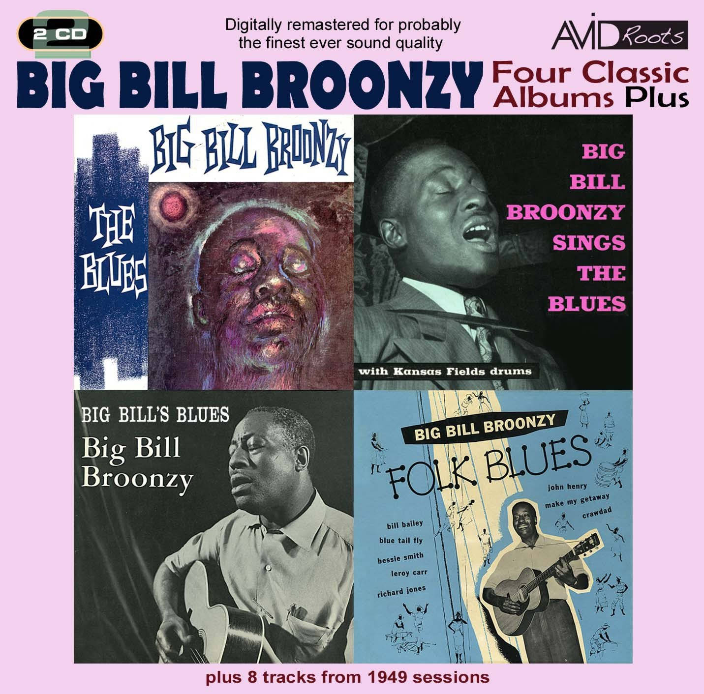 Big Bill Broonzy, four classic album, vibrant pink, HD Desktop Wallpaper