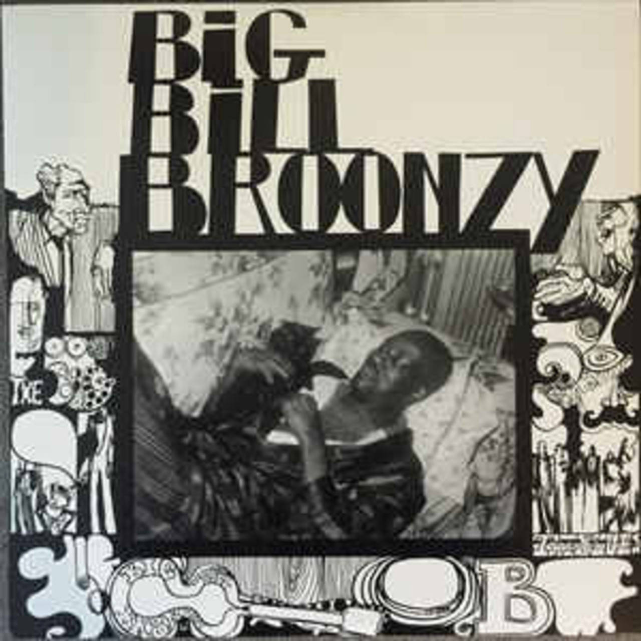 Big Bill Broonzy, vintage jazz album cover, black and white photo, HD Desktop Wallpaper
