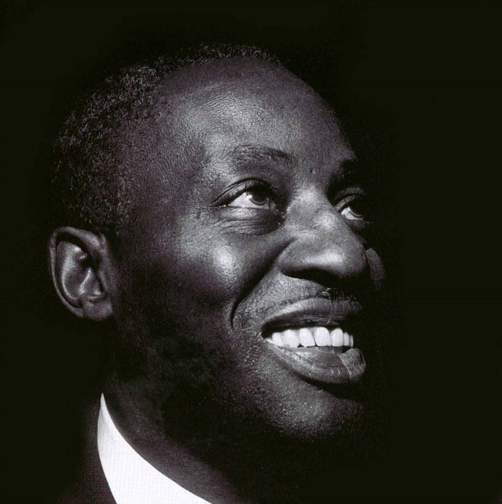 Big Bill Broonzy, black and white portrait, smiling man, SD Phone Wallpaper