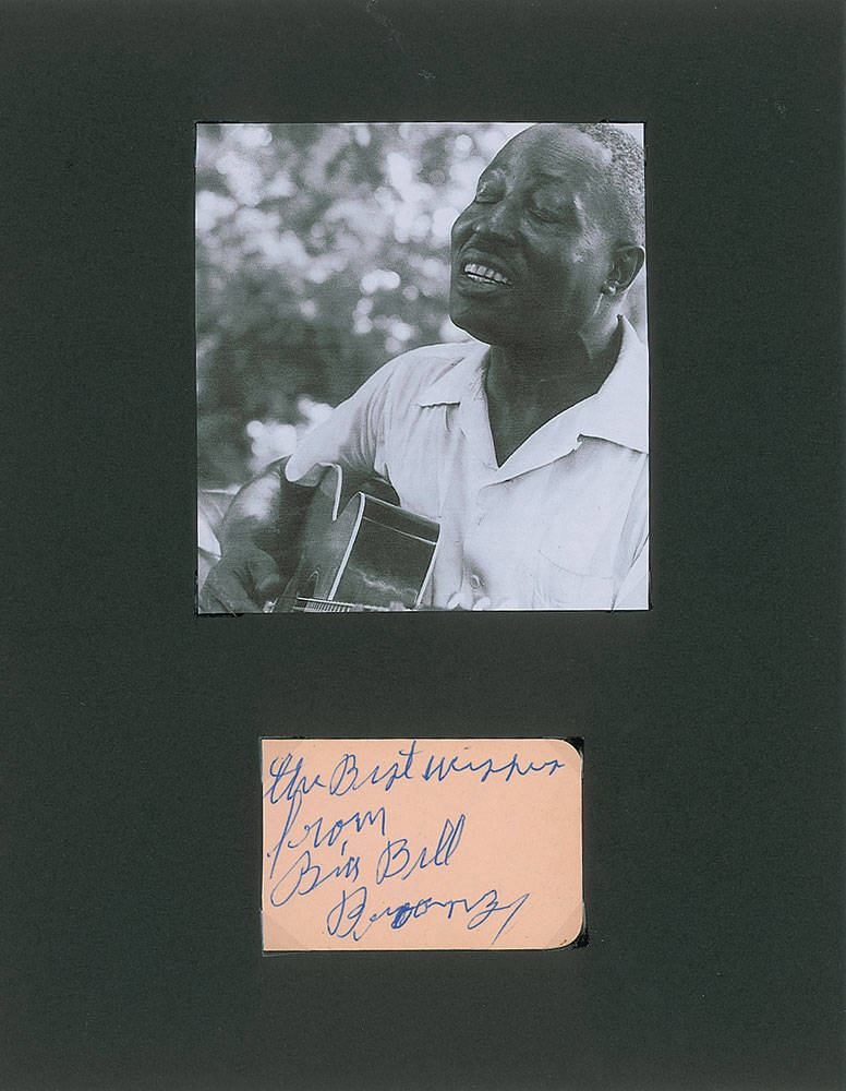 Big Bill Broonzy, guitar, black and white photo, SD Phone Wallpaper