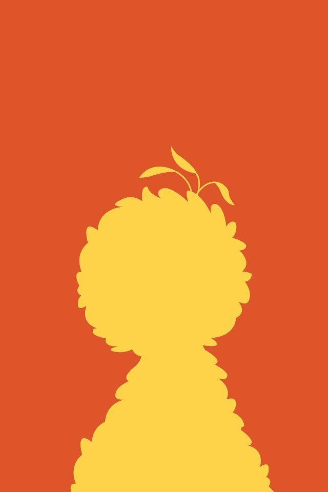 Big Bird, minimalist, yellow silhouette, SD Phone Wallpaper