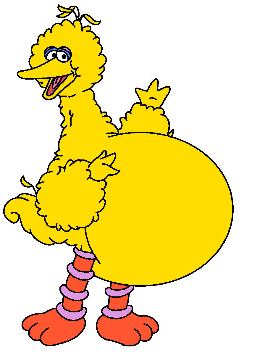 Big Bird, yellow cartoon bird, fluffy feathers, SD Phone Wallpaper