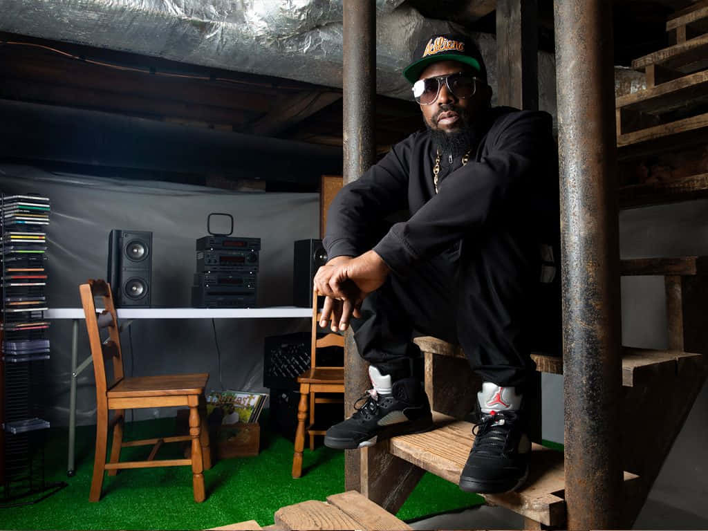 Big Boi, black hoodie, cap, SD Desktop Wallpaper