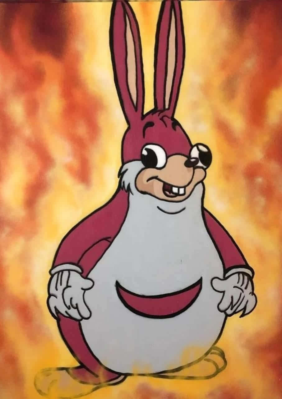 Big Chungus, cartoon rabbit, flame on his face, HD Phone Wallpaper