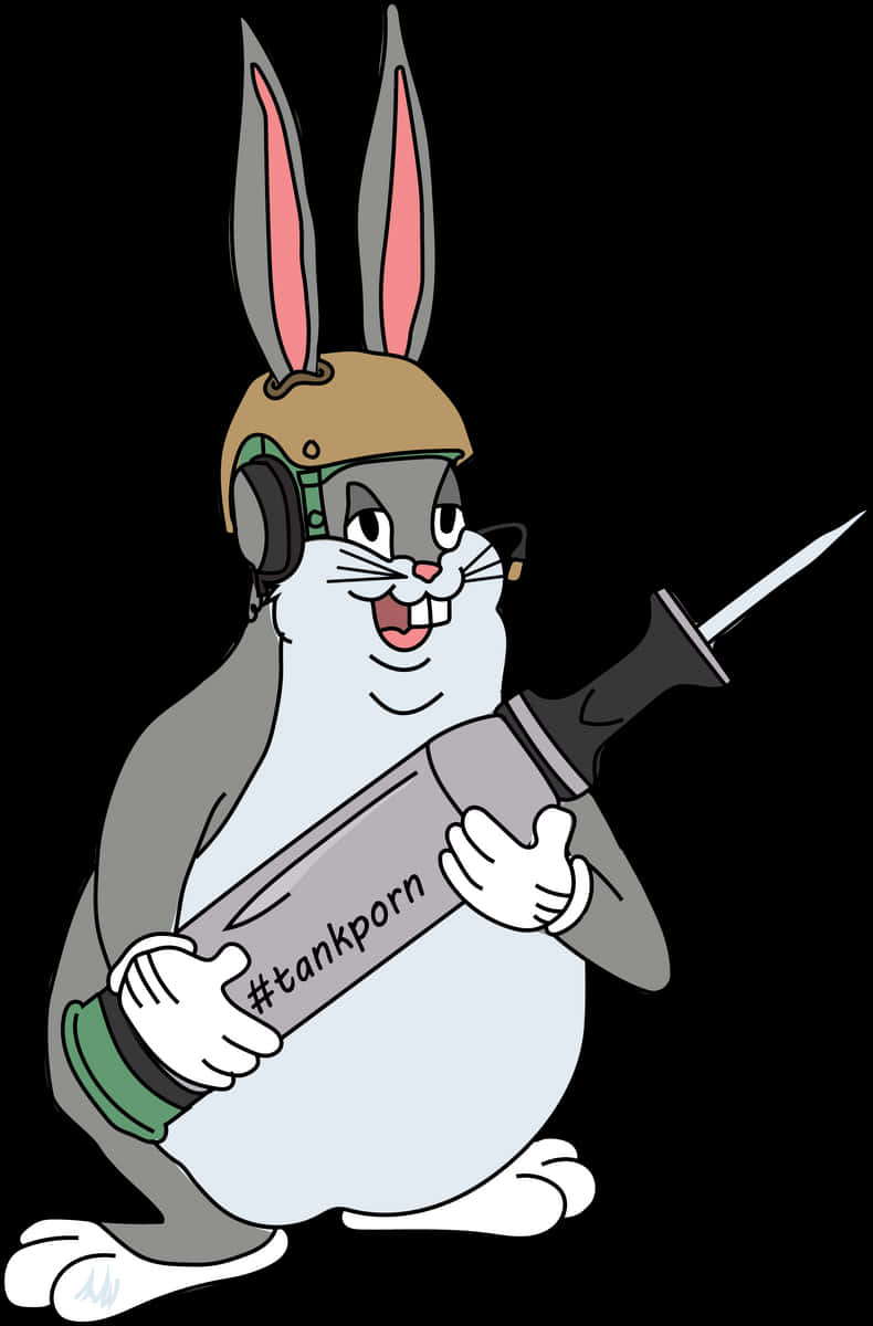 Big Chungus, cartoon rabbit, helmet, SD Phone Wallpaper