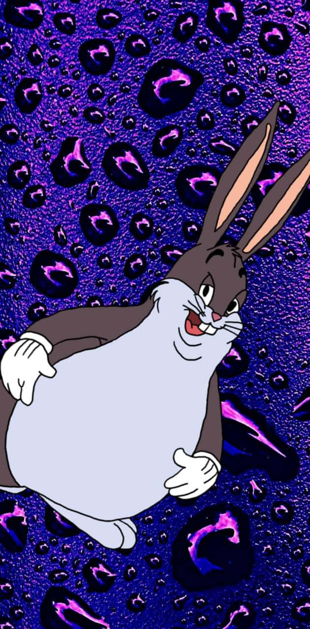 Big Chungus, cartoon rabbit, purple water drop, HD Phone Wallpaper