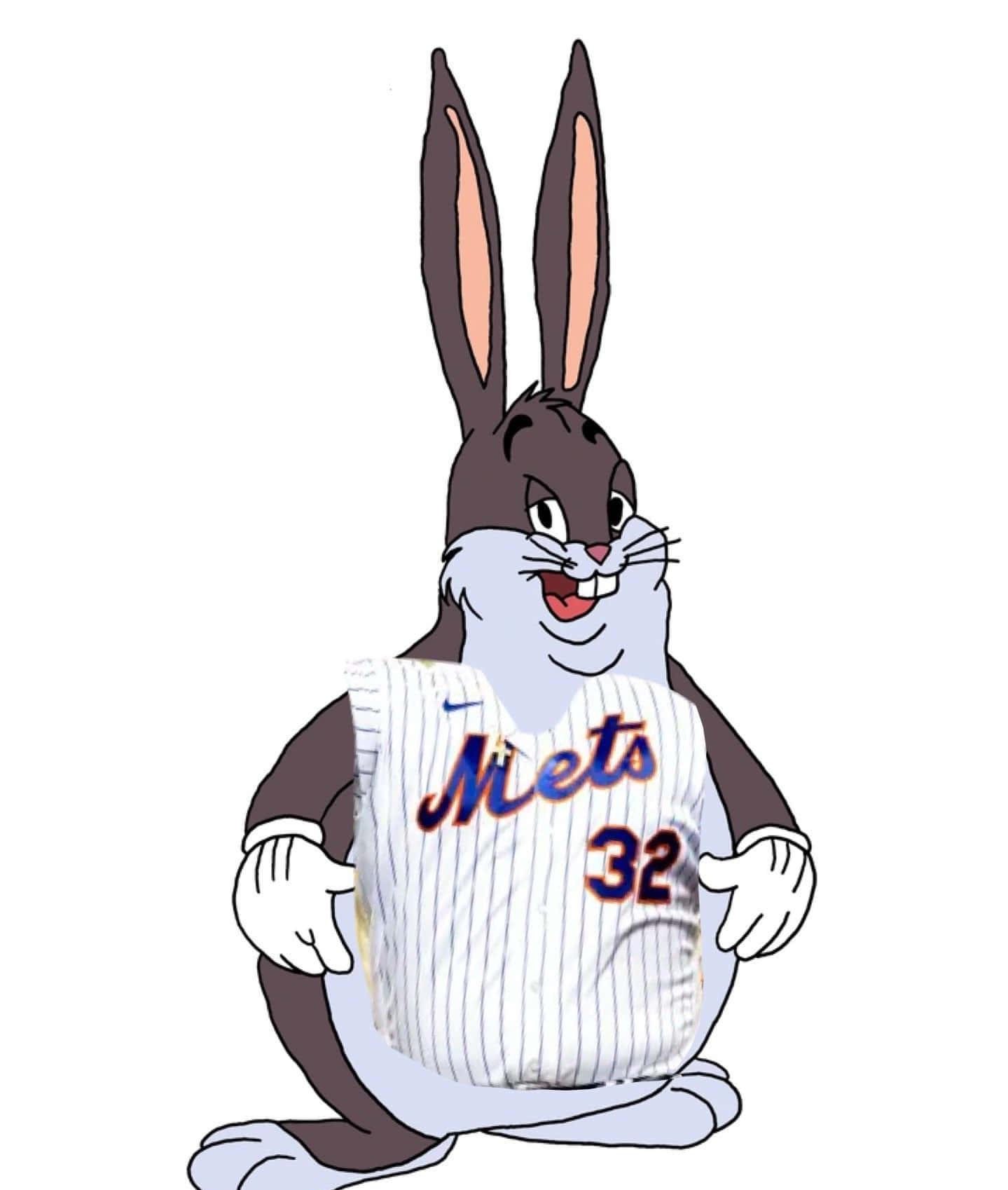 Big Chungus, white pinstripe Mets baseball jersey, number 32, HD Phone Wallpaper