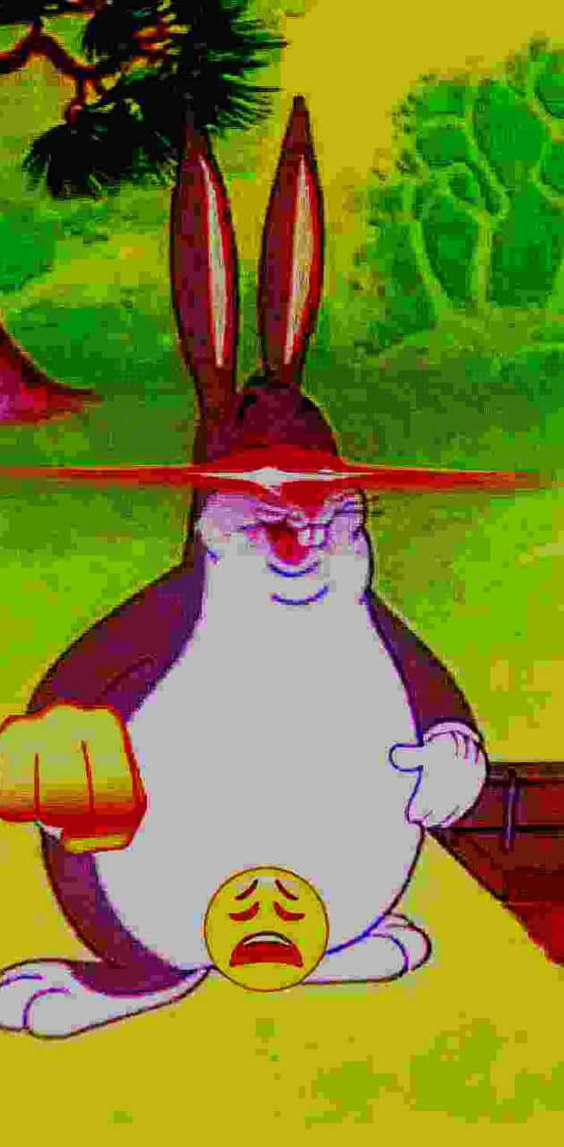 Big Chungus, red laser beam, sad emoji, HD Phone Wallpaper