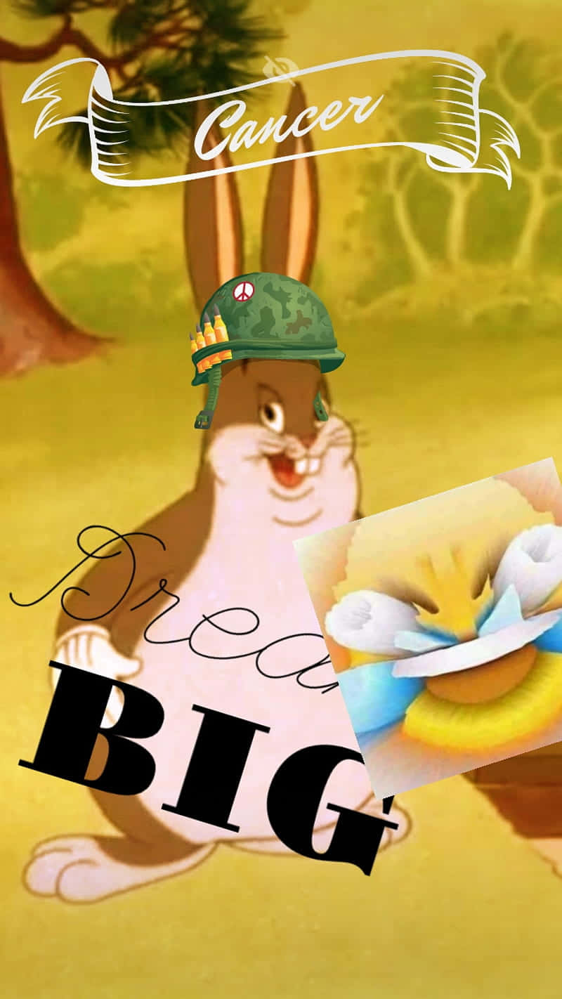 Big Chungus, Cartoon rabbit, military helmet, HD Phone Wallpaper