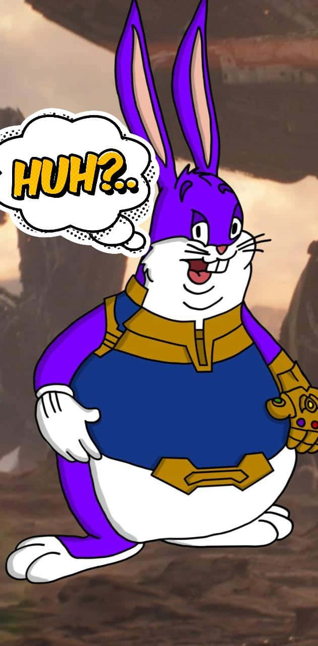 Big Chungus, purple cartoon rabbit, blue and gold superhero suit, HD Phone Wallpaper