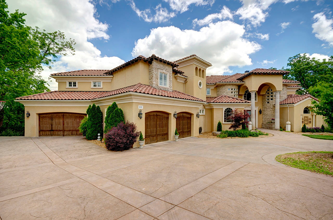 Big House, beige, Mediterranean-style, HD Desktop Wallpaper