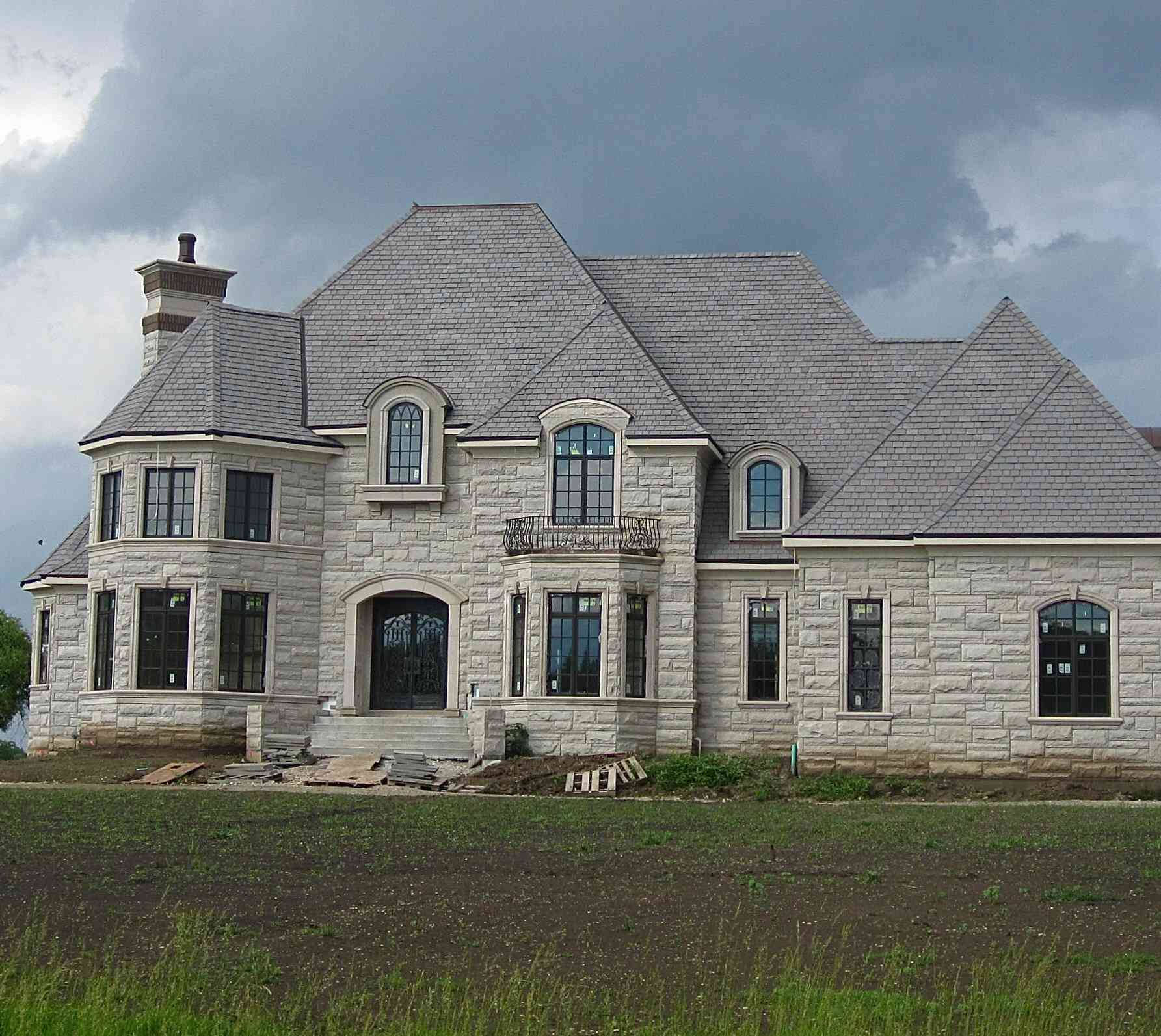 Big House, stone mansion, gray shingles, HD Desktop Wallpaper