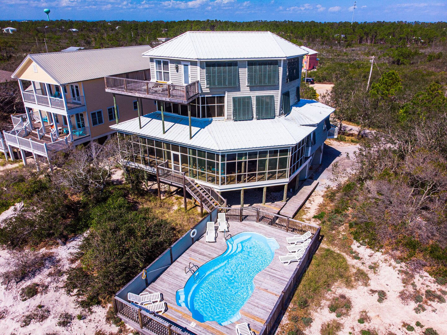 Big House, private pool, coastal beach house, HD Desktop Wallpaper