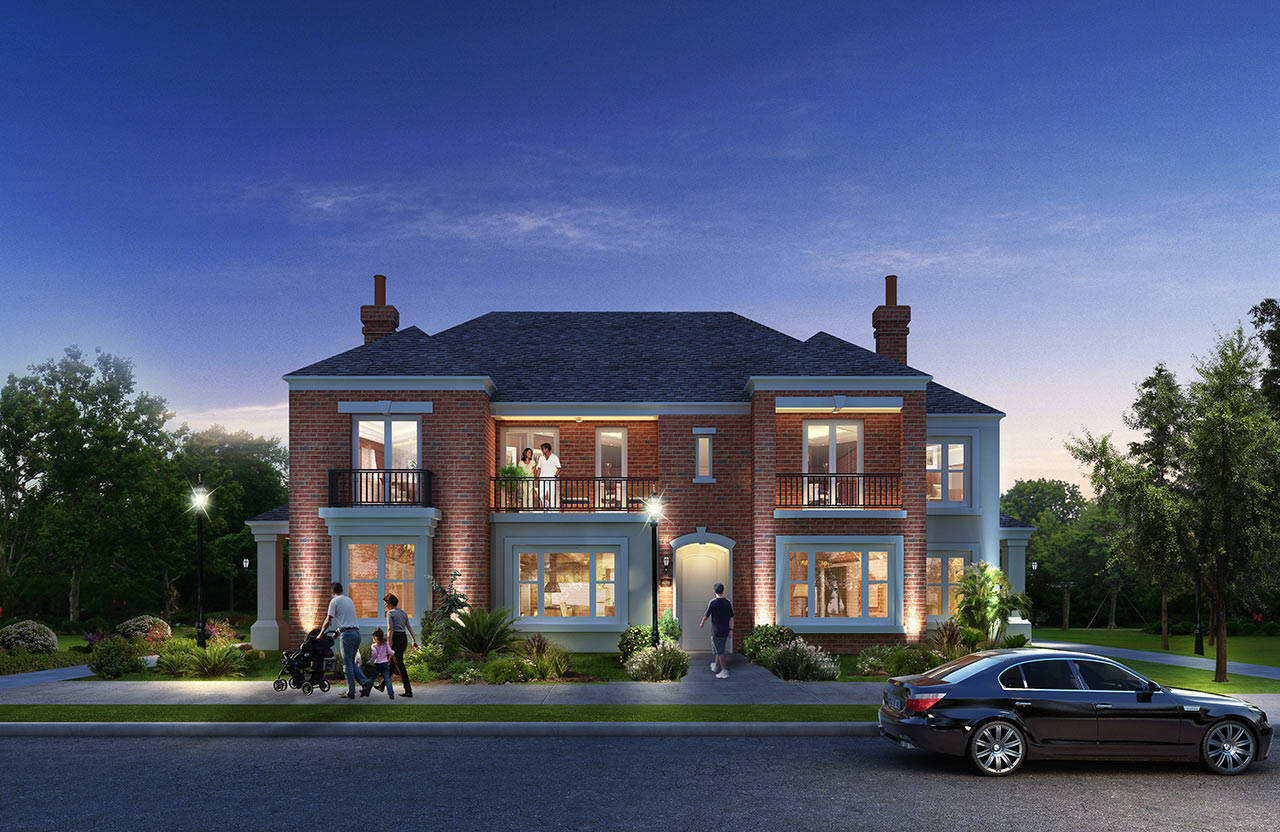 Big House, family, dusk, HD Desktop Wallpaper
