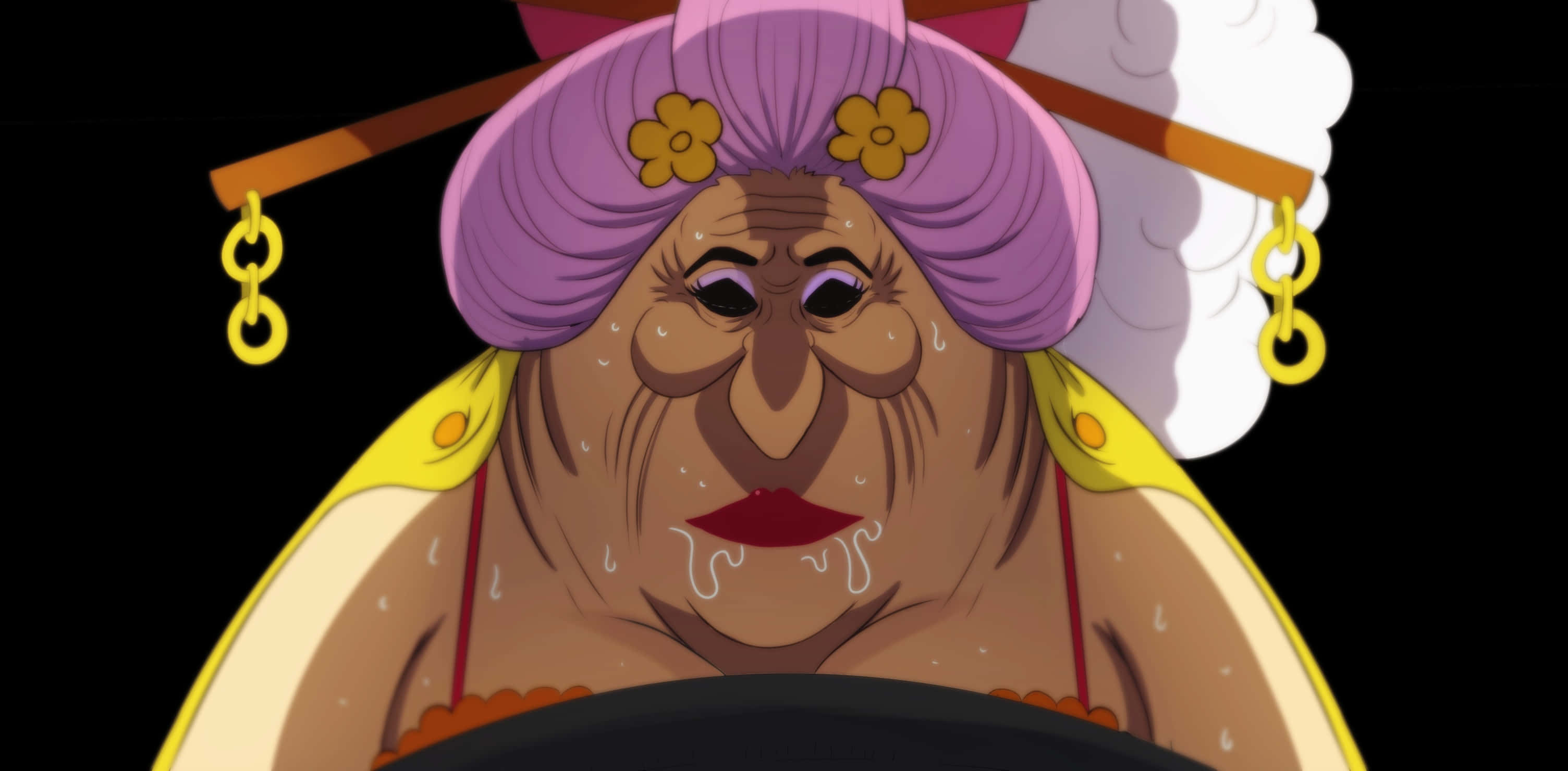 Big Mom, purple turban, yellow earrings, 2K Desktop Wallpaper