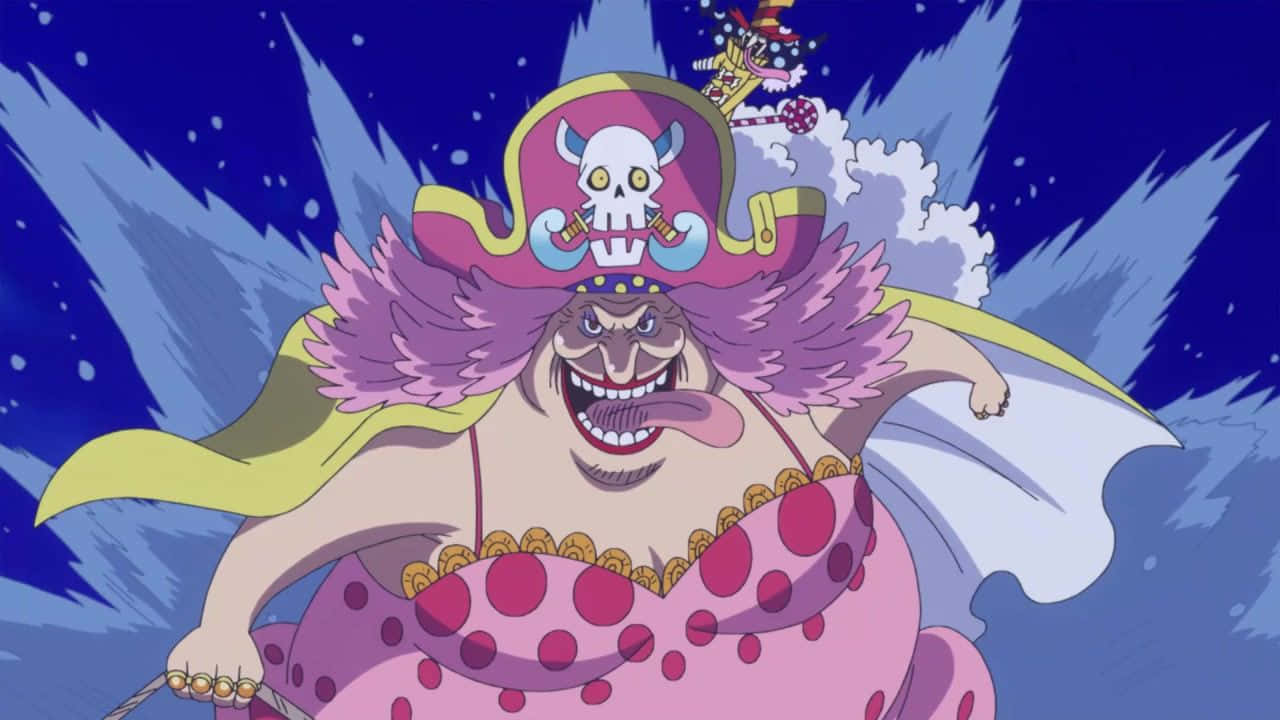 Big Mom, cartoon pirate woman, skull hat, HD Desktop Wallpaper
