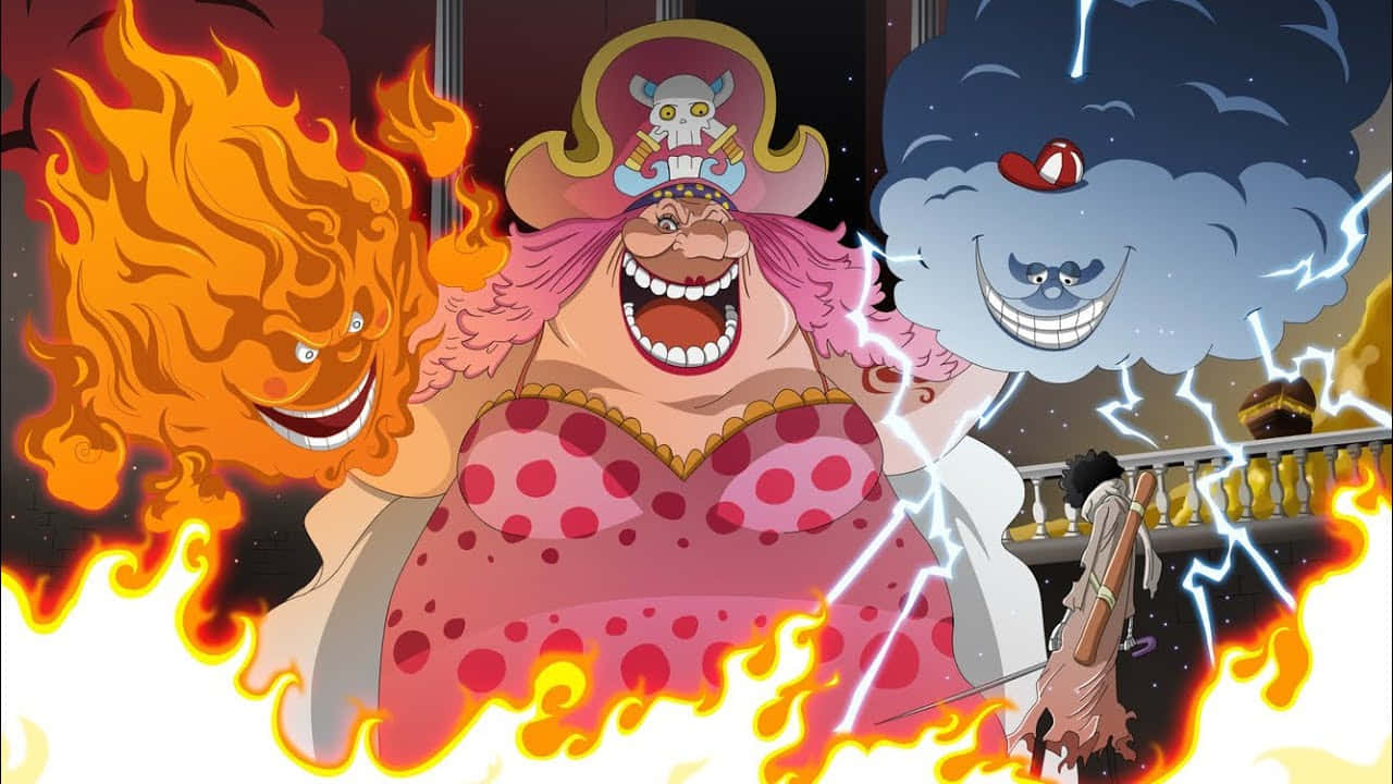Big Mom, anime pirate queen, fiery and stormy elemental spirits, HD Desktop Wallpaper