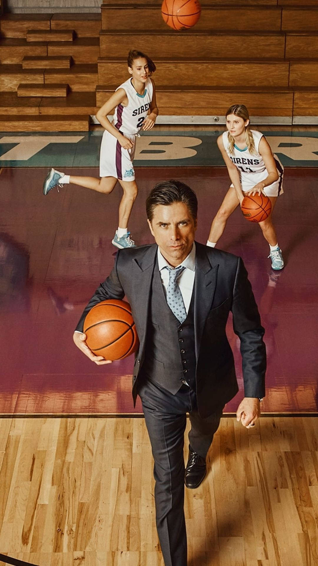 Big Shot, basketball court, man in a suit, Full HD Phone Wallpaper