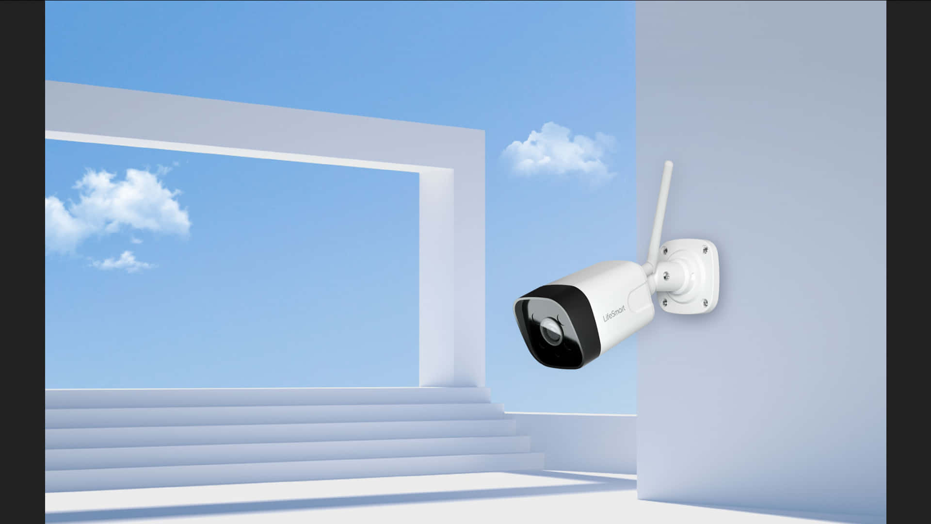 Bullet Lite 4MP Security Camera, white security camera, minimalist white wall, Full HD Desktop Wallpaper