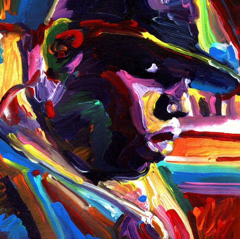Biggie Smalls, abstract oil painting, purple, SD Desktop Wallpaper