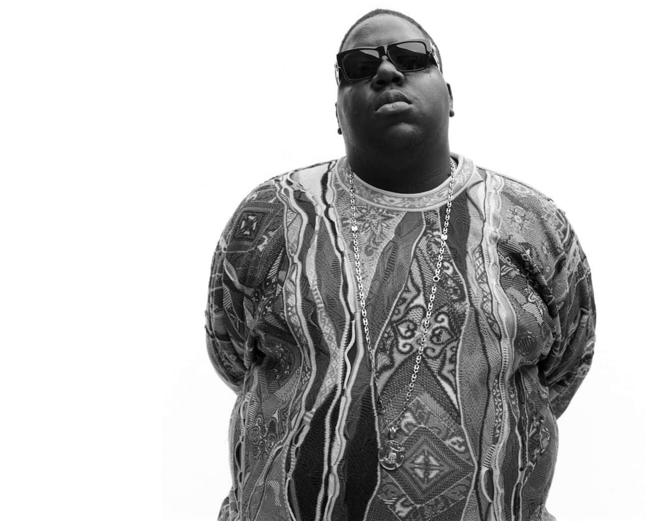 Biggie Smalls, sunglasses, patterned shirt, HD Desktop Wallpaper
