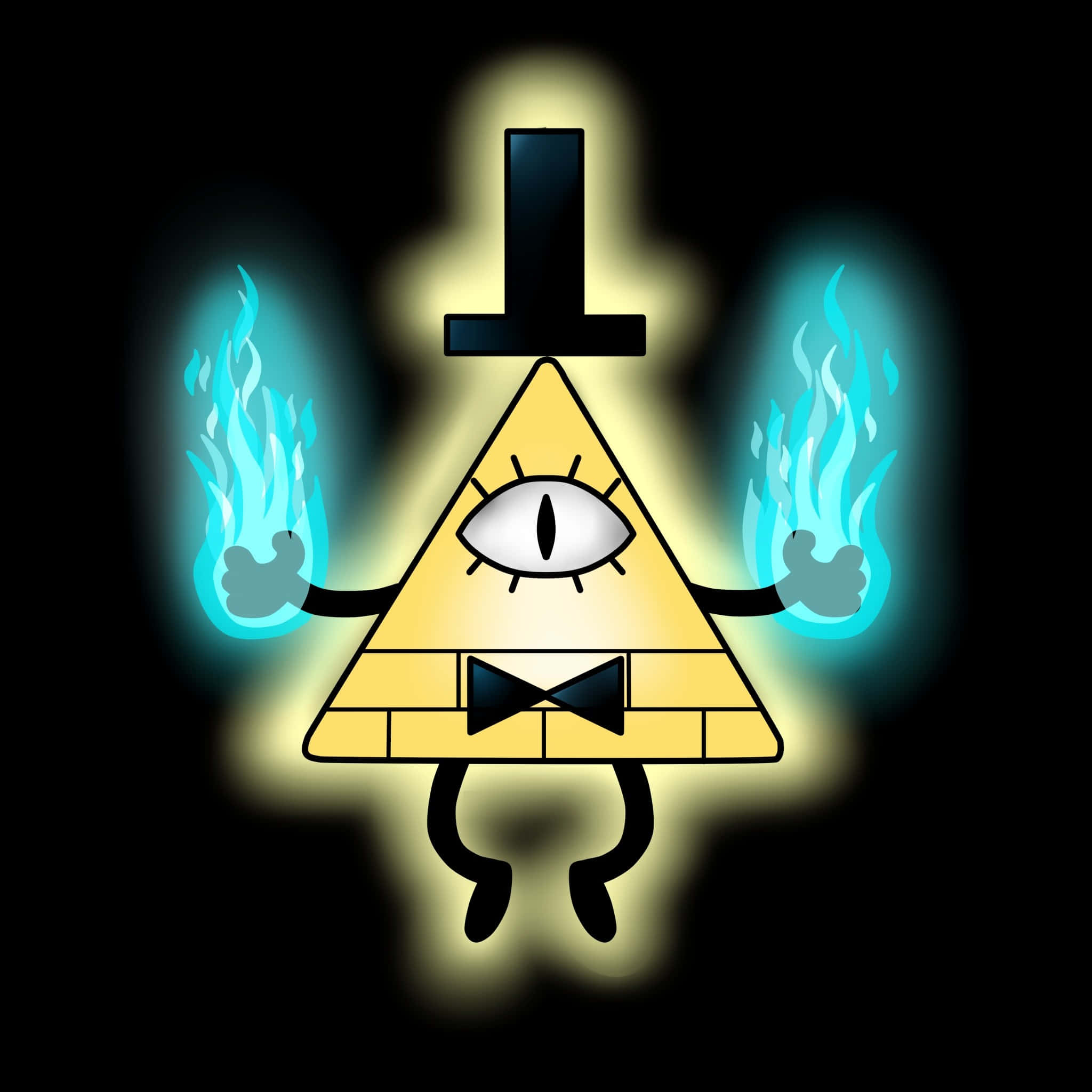 Bill Cipher, glowing yellow, one eye, Full HD Desktop Wallpaper
