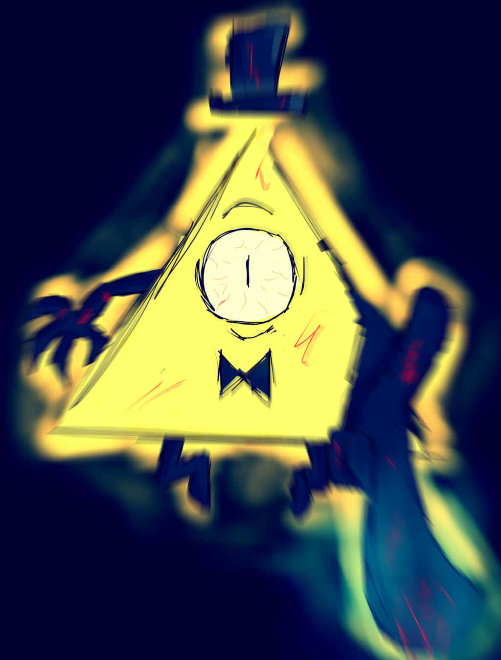 Bill Cipher, glowing yellow, triangular character, HD Phone Wallpaper