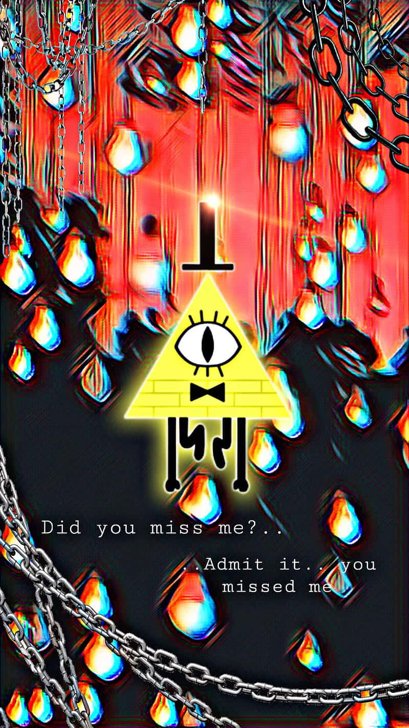Bill Cipher, glowing yellow triangle, eye, HD Phone Wallpaper