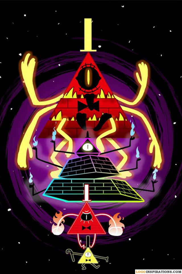 Bill Cipher, glowing yellow arms, single eye, SD Phone Wallpaper