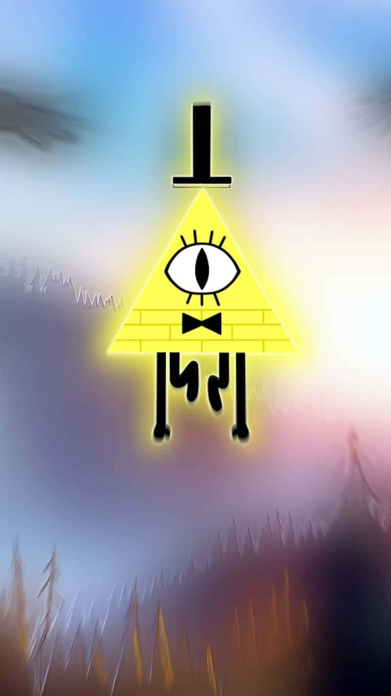 Bill Cipher, glowing yellow, triangular character, HD Phone Wallpaper