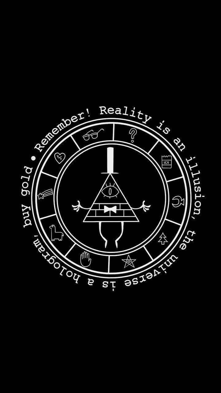 Bill Cipher, white line-art diagram, black background, HD Phone Wallpaper