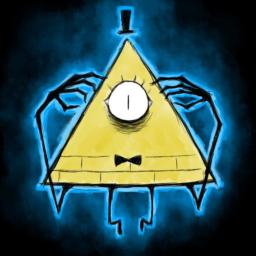 Bill Cipher, yellow triangular character, one eye, SD Desktop Wallpaper