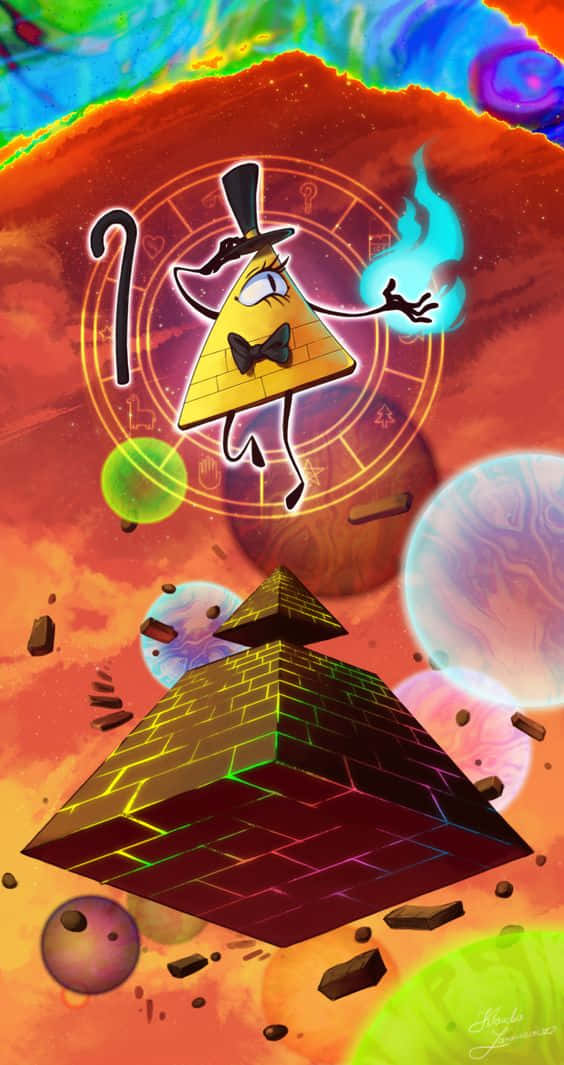 Bill Cipher, top hat, bow tie, SD Phone Wallpaper