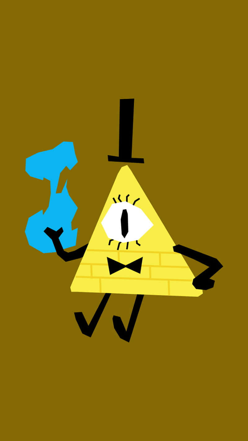 Bill Cipher, yellow triangular character, one eye, HD Phone Wallpaper