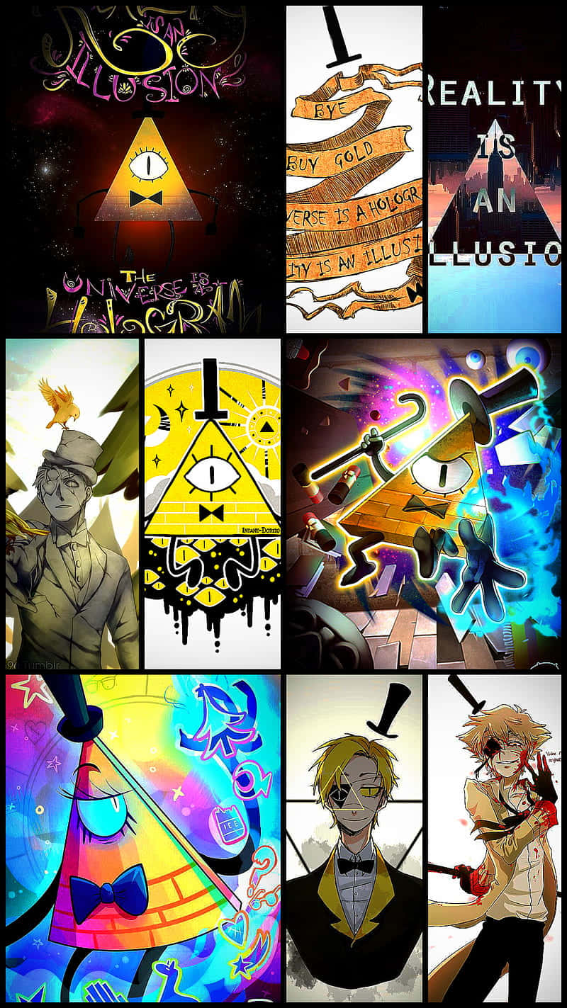 Bill Cipher, triangular character, clock face, HD Phone Wallpaper